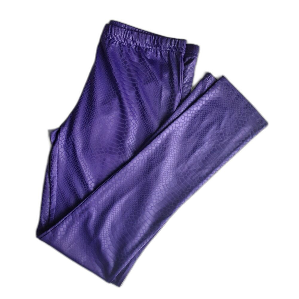 Y2K True Freedom Rivington Purple Snakeskin Lightweight Leggings JR. Sz Medium
